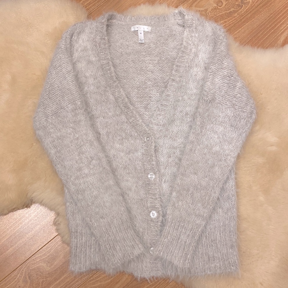 Leith Fuzzy Button Up Sweater
